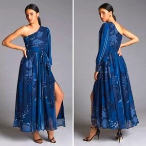 NWT Anthropologie Nikita Mhaisalkar One-Shoulder High-Slit Maxi Dress XL